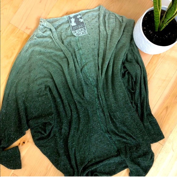 YFB Green Ombré Knit Open Sweater Cardigan - Picture 5 of 7
